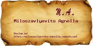 Miloszavlyevits Agnella névjegykártya